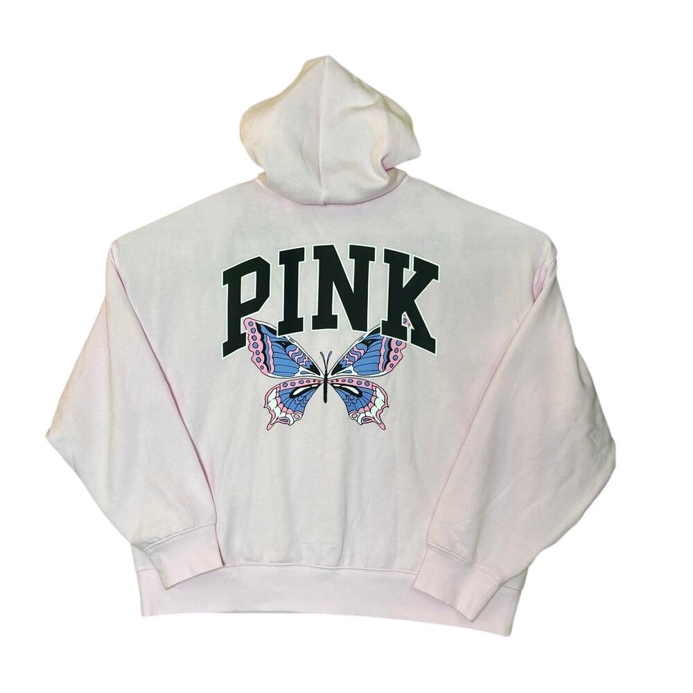 NWT Victoria's Secret PINK Butterfly Hoodie - Light Pink - L